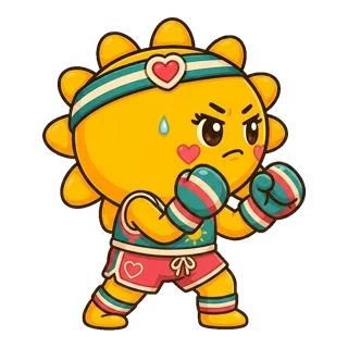 Mom in a fighting boxing stance